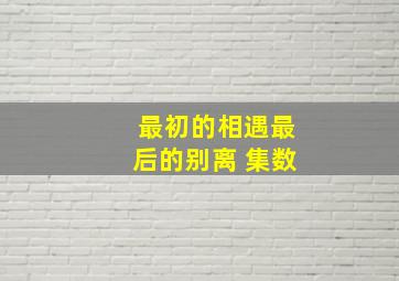 最初的相遇最后的别离 集数